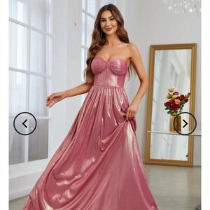 Strapless Metallic Dress